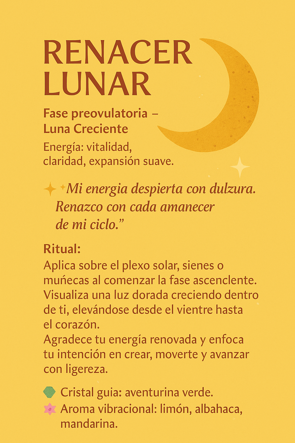 Renacer Lunar - Fase preovulatoria - Luna Creciente