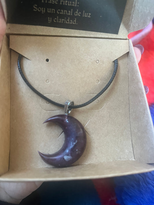 Collar luna creciente - cuarzo transparente