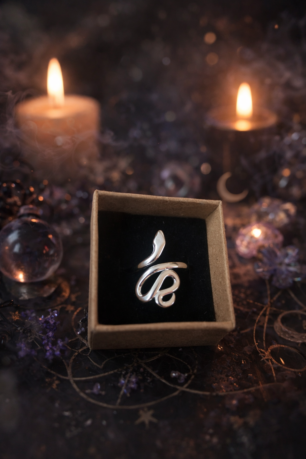 Anillo Serpiente acero