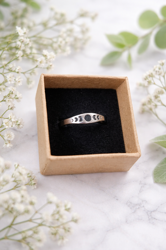 Anillo fases lunares acero