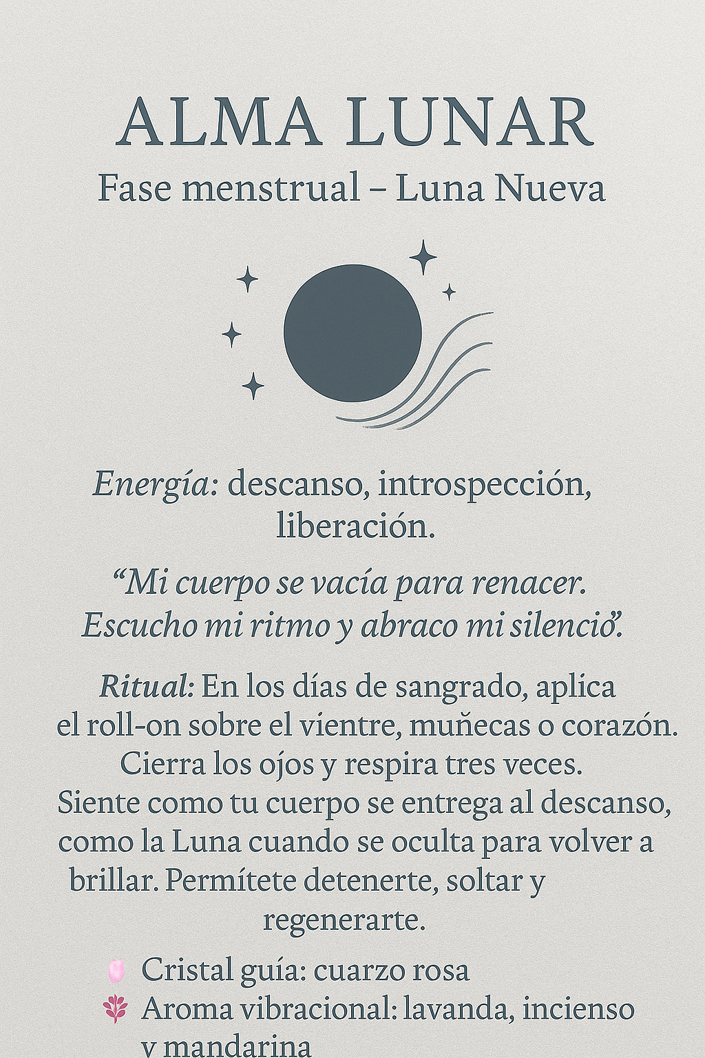 Alma Lunar - Menstruación - Luna Nueva