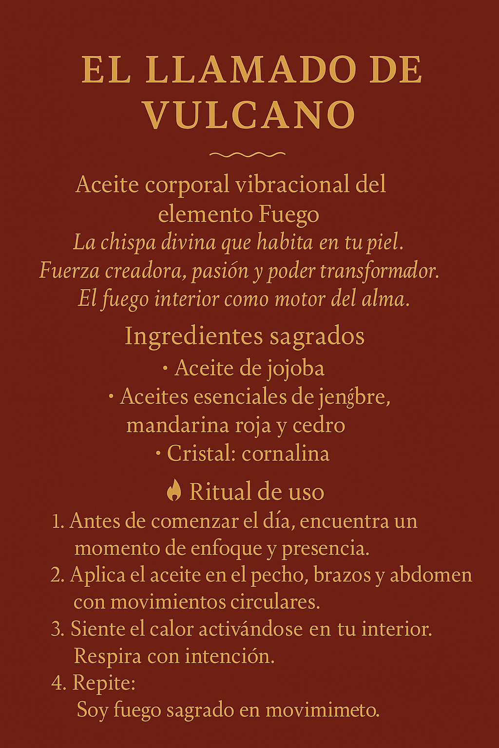 Forja de Vulcano - Aceite Portal Fuego